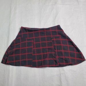 Gap Women Skirt Black Red Plaid Mini Skater Y2K Size Small